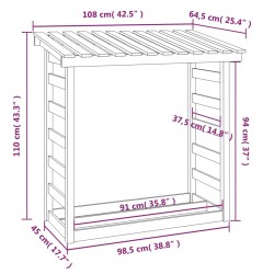    Portalegna 108x64,5x110 cm in Legno Massello di Pino