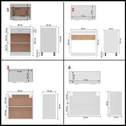 vidaXL Set Armadi da Cucina 4 pz Bianco Lucido in Truciolato