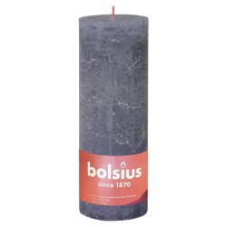 Bolsius Candele Rustiche a Colonna Shine 4 pz 190x68 mm Blu Crepuscolo