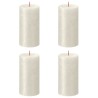 Bolsius Candele Pilastro Rustiche Shimmer 4 pz 130x68 mm Avorio