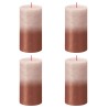 Bolsius Candele Pilastro Rustiche Sunset 4 pz 130x68 mm Rosa e Ambra