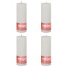 Bolsius Candele Rustiche a Colonna Shine 4 pz 190x68 mm Bianco Nuvola