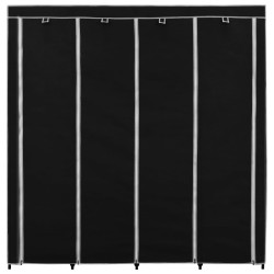 vidaXL Guardaroba con 4 Scomparti Nero 175x45x170 cm