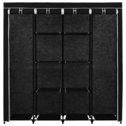 vidaXL Guardaroba con 4 Scomparti Nero 175x45x170 cm