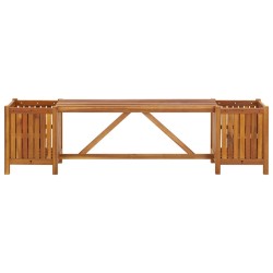    Panca da Giardino con 2 Fioriere 150x30x40cm in Massello Acacia