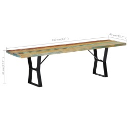 vidaXL Panca 160 cm in Legno Massello di Recupero