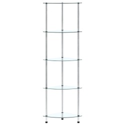 vidaXL Scaffale a 5 Livelli Trasparente 30x30x130cm in Vetro Temperato