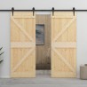    Porta Scorrevole con Set Hardware 90x210 cm in Legno di Pino