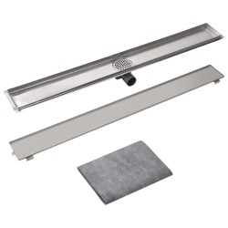    Canaletta Drenaggio per Doccia Doppia 1030x140 mm Acciaio Inox