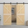    Porta Scorrevole con Set Hardware 100x210 cm in Legno di Pino