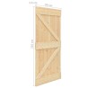    Porta Scorrevole con Set Hardware 90x210 cm in Legno di Pino