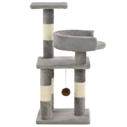    Albero per Gatti con Tiragraffi in Sisal 65 cm Grigio