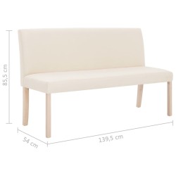 vidaXL Panca 139,5 cm Crema in Poliestere