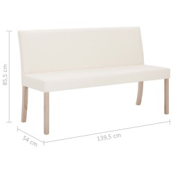 vidaXL Panca 139,5 cm Crema in Similpelle