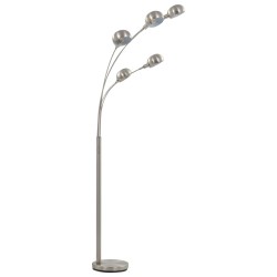    Lampada da Terra 200 cm 5 Bulbi E14 Argento