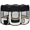    Box per Cani Pieghevole con Borsa Trasporto Nero 110x110x58 cm