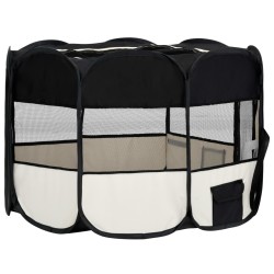    Box per Cani Pieghevole con Borsa Trasporto Nero 110x110x58 cm