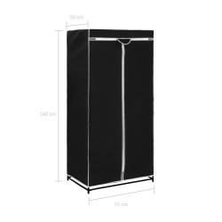 vidaXL Armadio 2 pz Nero 75x50x160 cm