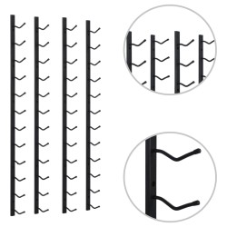 vidaXL Portavini da Parete per 12 Bottiglie 2 pz Nero in Ferro