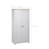 vidaXL Armadio Bianco 80x50x171,5 cm Legno Massello Pino Panama Range