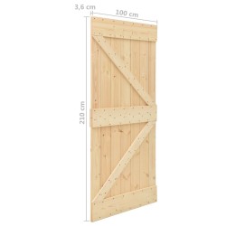    Porta Scorrevole con Set Hardware 100x210 cm in Legno di Pino