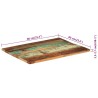 vidaXL Piano Tavolo Rettangolare 60x80 cm 25-27 mm Legno di Recupero