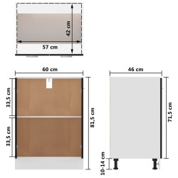    Armadio Inferiore Nero 60x46x81,5 cm in Truciolato