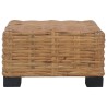 vidaXL Tavolino da Caffè 47x47x28 cm in Rattan Naturale