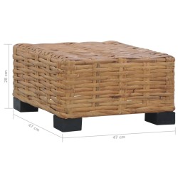 vidaXL Tavolino da Caffè 47x47x28 cm in Rattan Naturale