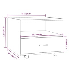    Tavolino Salotto Grigio Cemento 55x55x40 cm Legno ingegnerizzato