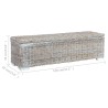 vidaXL Scatola Portaoggetti 120 cm Bianca Rattan Kubu e Massello Mango