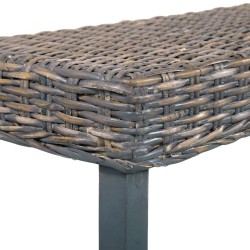 vidaXL Panca 160 cm Grigia in Rattan Naturale Kubu e Massello di Mango