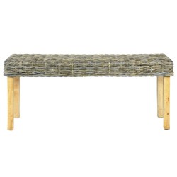 vidaXL Panca 110 cm in Rattan Naturale Kubu e Massello di Mango