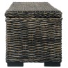 vidaXL Scatola Portaoggetti 120 cm Nera Rattan Kubu e Massello Mango