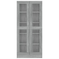    Mobile Vetrina Grigio Sonoma 82,5x30,5x185,5 Legno ingegnerizzato