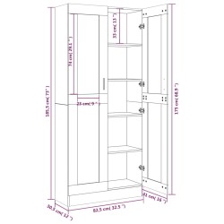    Mobile Vetrina Grigio Sonoma 82,5x30,5x185,5 Legno ingegnerizzato