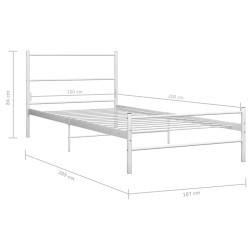 vidaXL Giroletto Bianco in Metallo 100x200 cm