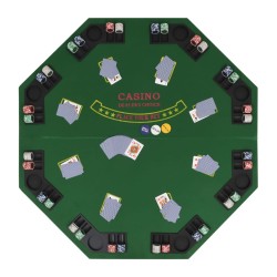 vidaXL Tavolo da Poker Pieghevole in 4 8 Giocatori Ottagonale Verde