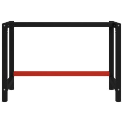 vidaXL Telaio per Banco da Lavoro in Metallo 120x57x79 cm Nero e Rosso