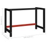 vidaXL Telaio per Banco da Lavoro in Metallo 120x57x79 cm Nero e Rosso