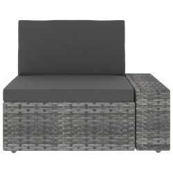 vidaXL Divano Modulare a 3 Posti in Polyrattan Grigio