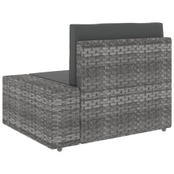 vidaXL Divano Modulare a 3 Posti in Polyrattan Grigio