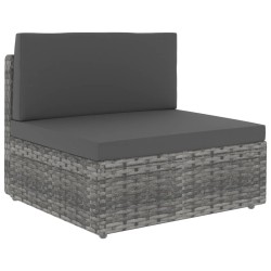 vidaXL Divano Modulare a 3 Posti in Polyrattan Grigio