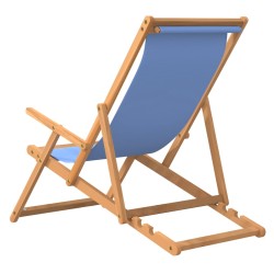 vidaXL Sdraio Pieghevole da Spiaggia in Legno Massello di Teak Blu