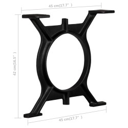 vidaXL Gambe per Tavolino da Caffè 2 pz a Forma di O in Ghisa