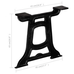 vidaXL Gambe per Tavolino da Caffè 2 pz a Forma di Y in Ghisa