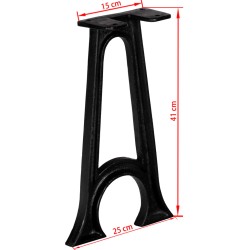 vidaXL Gambe per Panca 2 pz con Base ad Arco a Forma di A in Ghisa