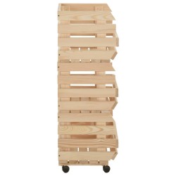 vidaXL Carrello Portaverdure 37x30x80 cm in Legno Massello di Pino