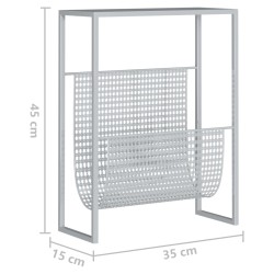 vidaXL Portariviste Argento 35x15x45 cm in Acciaio