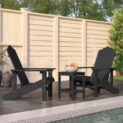    Sedie da Giardino con Tavolo Adirondack in HDPE Antracite